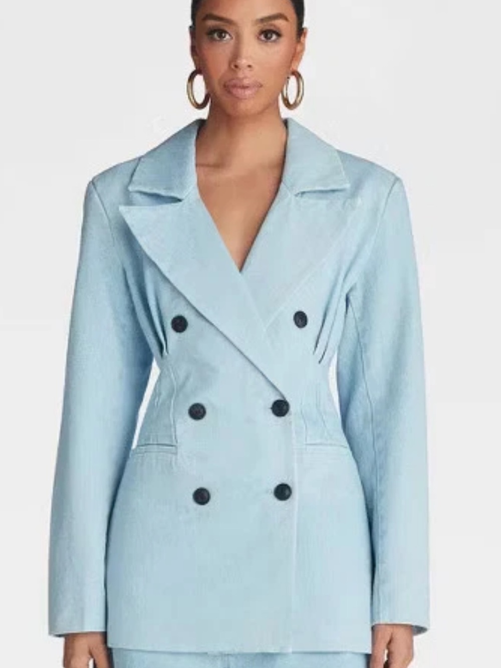 KBB by KAHLANA Women's 'The Corset Denim Blazer' - Large